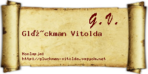 Glückman Vitolda névjegykártya